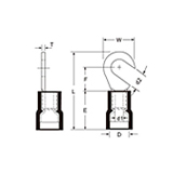 VINYL  INUSLATED  DOUBLE CRIMP HOOK TERMINALS